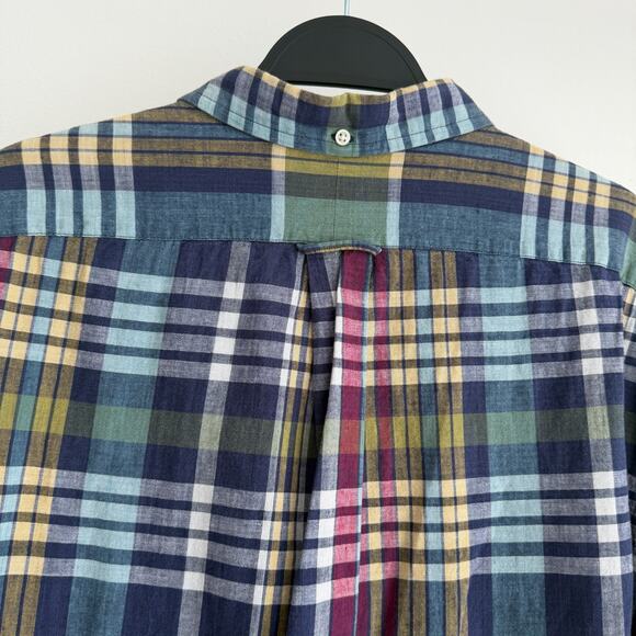 Ralph Lauren Shirt Mens XXL Authentic Indian Madras Plaid Classic Fit Indigo - Picture 3 of 11
